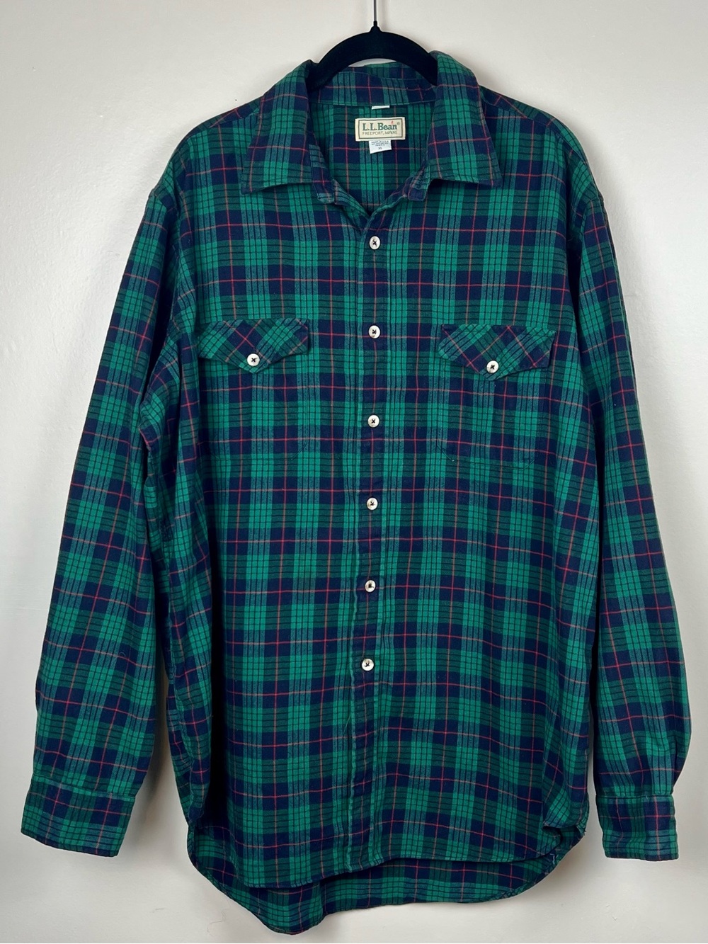 Vintage LL Bean Plaid Flannel Shirt Long XL